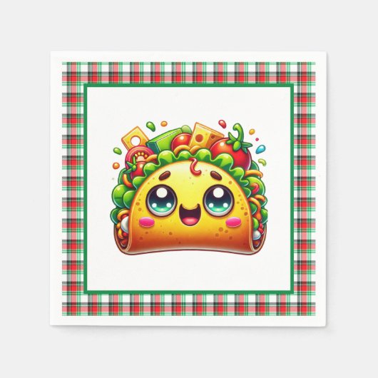 Niedliches Taco-Liebhaber Party Serviette (Vorderseite)