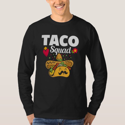 Niedliches Taco Squad mexikanisches Lebensmittelko T-Shirt (Vorderseite)