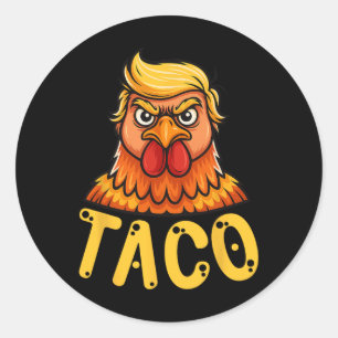Niedliches Taco Trump hält immer die Finger aus de Runder Aufkleber