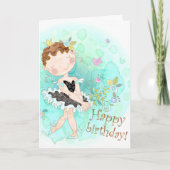Niedliches Tanzen Ballerina Happy Birthday Karte (Vorderseite)