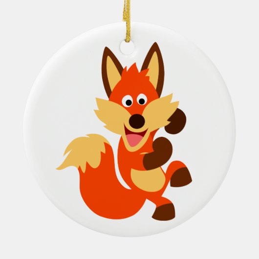 Niedliches Tanzen Cartoon Fox Ornament (Hinten)