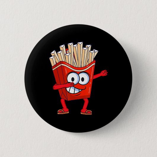 Niedliches Tanzen Französisch Fries Funny Dabbing  Button (Vorderseite)