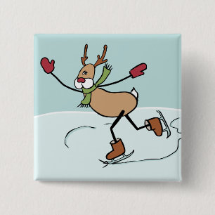 Niedliches Tanzen-Ren - Weihnachten Button