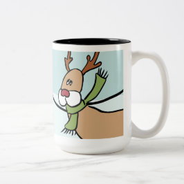 Niedliches Tanzen-Ren - Weihnachten Zweifarbige Tasse