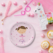 Niedliches Tänzer-Ballerina-Mädchen-Papierplatte Pappteller (Party)