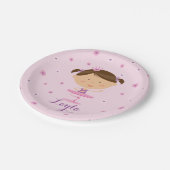 Niedliches Tänzer-Ballerina-Mädchen-Papierplatte Pappteller (Schrägansicht)