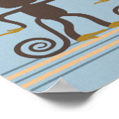 Niedliches Tanzsafari-Muster, Kinderzimmer Poster (Ecke)