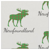 Niedliches Tartan-Elch Neufundland Stoff (Nahaufnahme)