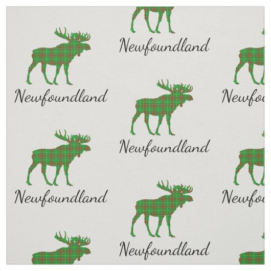 Niedliches Tartan-Elch Neufundland Stoff (Muster)