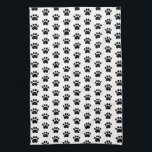 Niedliches Tatzen-Druck-Muster-Küchen-Tuch Küchentuch<br><div class="desc">Tatze, Druck, Katze, Hund, Tier, Liebhaber, Symbol, niedlich, schwarz, Haustier, Inhaber, Muster, niedlich</div>