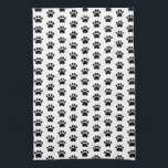 Niedliches Tatzen-Druck-Muster-Küchen-Tuch Küchentuch<br><div class="desc">Tatze,  Druck,  Katze,  Hund,  Tier,  Liebhaber,  Symbol,  niedlich,  schwarz,  Haustier,  Inhaber,  Muster,  niedlich</div>