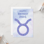 Niedliches Taurus Astrologie Signieren Personalisi Karte (Vorderseite/Rückseite Beispiel)