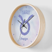 Niedliches Taurus Astrologie Signieren Personalisi Uhr (Winkel)