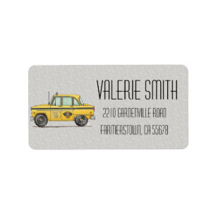 Niedliches Taxi-Fahrerhaus Adressaufkleber