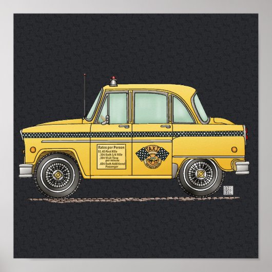 Niedliches Taxi Poster (Vorne)