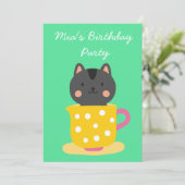 Niedliches Tea-Party für Tea-Tea-Tee Einladung (Stehend Vorderseite)