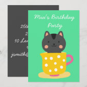 Niedliches Tea-Party für Tea-Tea-Tee Einladung (Vorne/Hinten)