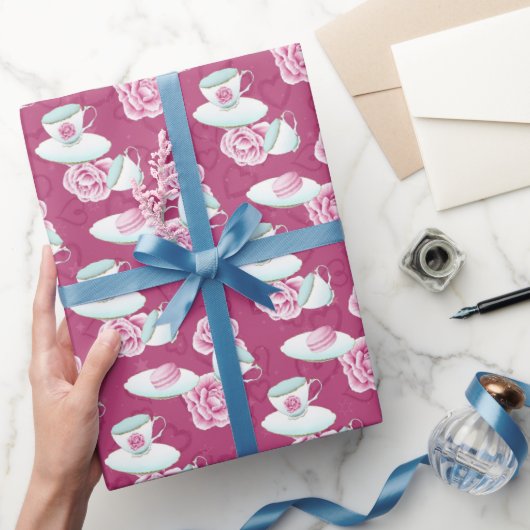 Niedliches Teacup und Blume Muster Party Packung Geschenkpapier (Schenken)