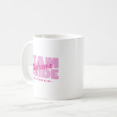 Niedliches Team Bride Bridesmaid Name Wedding Pink Kaffeetasse (Vorderseite Links)