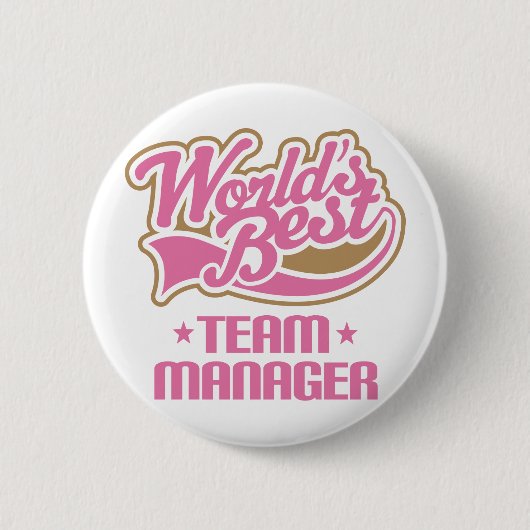Niedliches Team-Manager-Geschenk Button (Vorderseite)