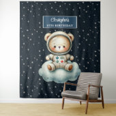 Niedliches Teddy Astronaut Party Hintergrund für J Wandteppich (Beispiel)