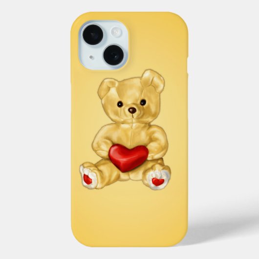 Niedliches Teddy Bär Holding Herz - Adorable Plush Case-Mate iPhone Hülle (Rückseite)