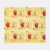 Niedliches Teddy Bär Holding Herz - Adorable Plush Fleecedecke (Vorderseite (Horizontal))