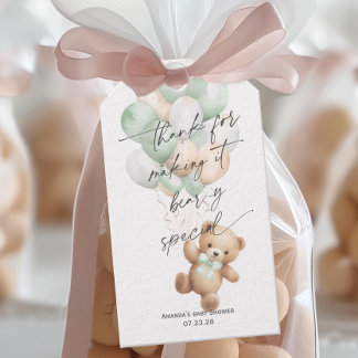 Niedliches Teddy Bären Gender Neutral Modern Sage Geschenkanhänger