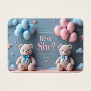Niedliches Teddy Bären Gender Reveve Invite