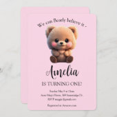 Niedliches Teddy Bären-Girl 1. Geburtstag (Vorne/Hinten)