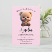 Niedliches Teddy Bären-Girl 1. Geburtstag (Stehend Vorderseite)