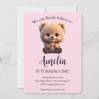 Niedliches Teddy Bären-Girl 1. Geburtstag