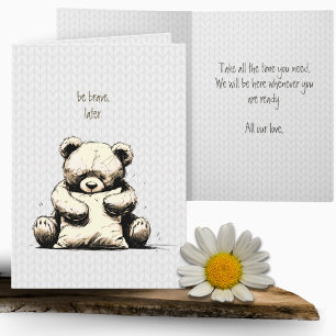 Niedliches Teddy Bären Pillow Brave Mitgefühl Karte