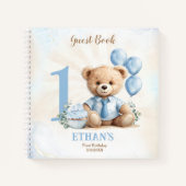 Niedliches Teddy Bear 1. Geburtstagskassbuch Notizblock (Vorderseite)