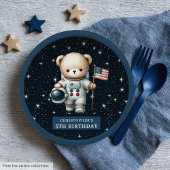 Niedliches Teddy Bear Astronaut Baby Boy Dusche Pa Pappteller