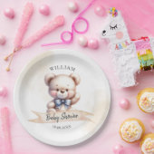 Niedliches Teddy Bear Baby Dusche Wasserfarbe Eleg Pappteller (Party)