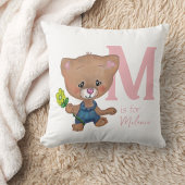 Niedliches Teddy Bear Baby Pink White Kissen