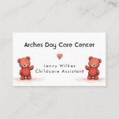 Niedliches Teddy Bear Daycare Center Babysitten Visitenkarte (Vorderseite)