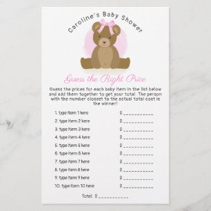 Niedliches Teddy Bear Guess Price Baby Girl Duschs