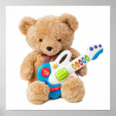 Niedliches Teddy Bear Guitar Poster (Vorne)