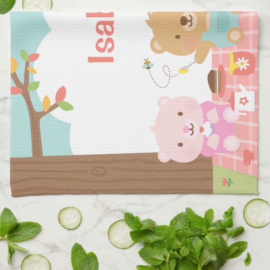 Niedliches Teddy Bear Picnic Party Außenbereich fü Geschirrtuch (Gefaltet)