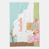 Niedliches Teddy Bear Picnic Party Außenbereich fü Geschirrtuch (Vertikal)