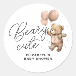 Niedliches Teddy Beary Sweet Baby Dusche Party Runder Aufkleber