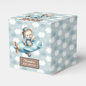 Niedliches Teddy Beer Pilot Blue Baby Gastgeschenk Geschenkschachtel (Vorderseite)