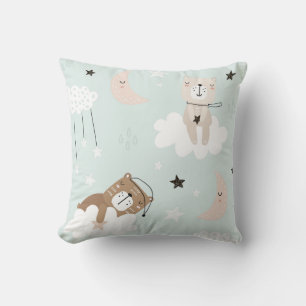Niedliches Teddy Blue Throw Kissen für Kinderzimme