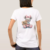 Niedliches Teddy-Haltungszeichen Best Mama T-Shirt (Rückseite)