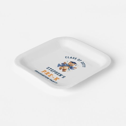 Niedliches Teddy-Party vor dem K-Abschluss Pappteller (Gewinkelt)