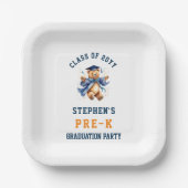 Niedliches Teddy-Party vor dem K-Abschluss Pappteller (Vorderseite)