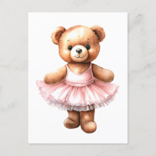 Niedliches Teddybär Ballerina Tanzballet Feiertagspostkarte