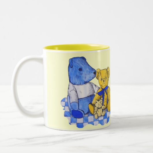 niedliches Teddybär-Bild Zweifarbige Tasse (Links)